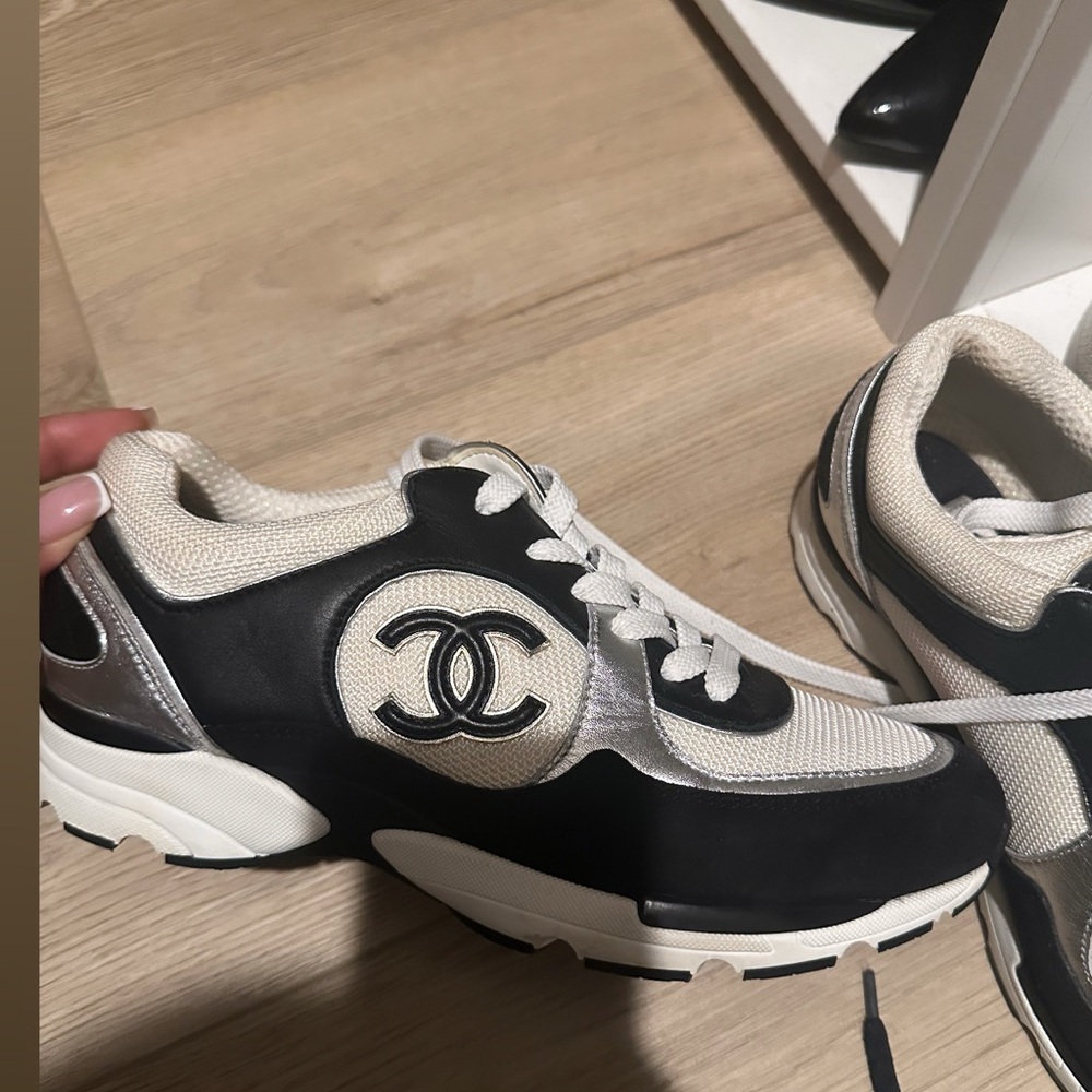 Chanel Black and White Sneakers